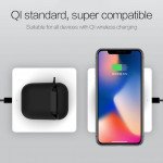 Wholesale Slim Quick Charge Wireless Charger for Qi Compatible Device, iPhone, Samsung Galaxy Android, Airdpod, and More (Black)